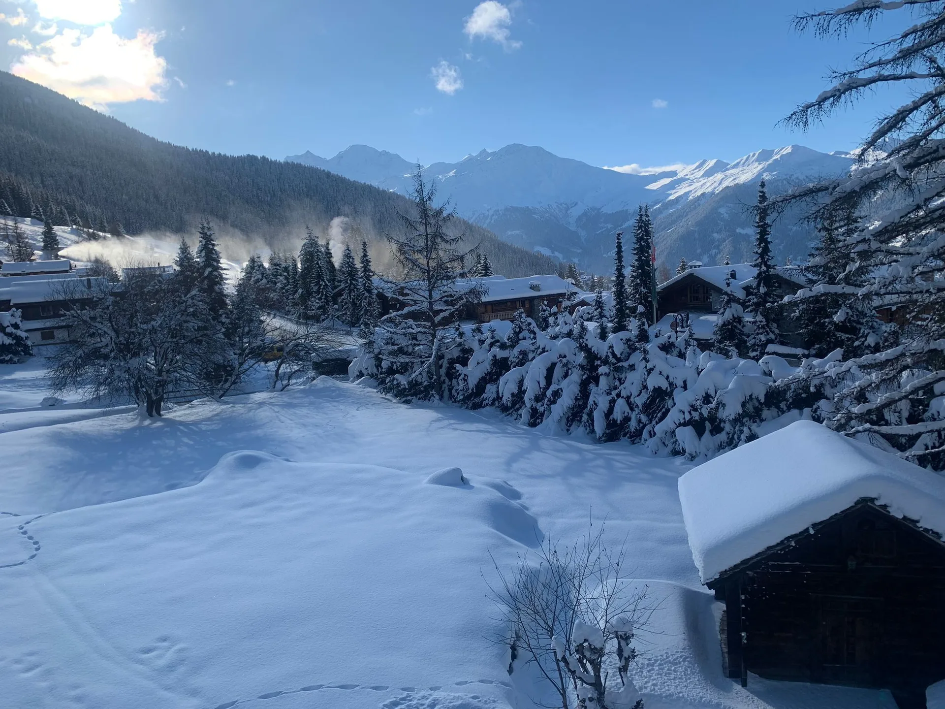 Vue sur les montagnes enneigées